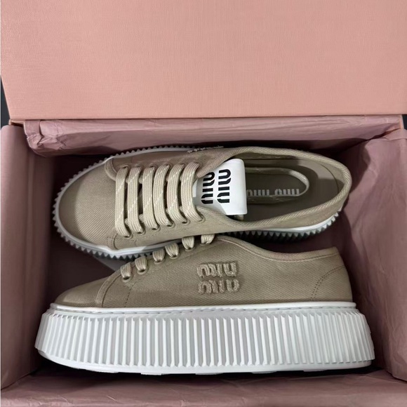 Miu Miu Shoes - ✨ Miu Miu Canvas Mule Platform Sneakers
